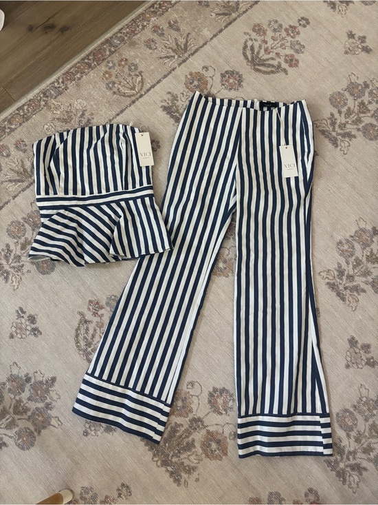 Vici Pants - VICI Navy and White Striped Pants and top